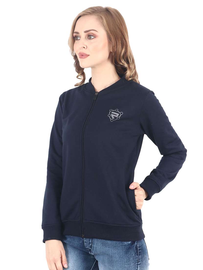 mandarin neck solid jacket - 17298449 - Standard Image - 1