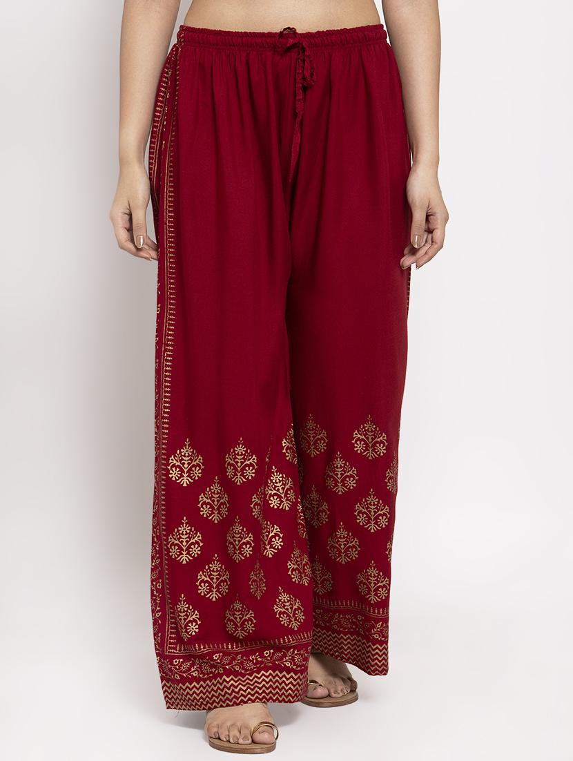red printed cullottes palazzo - 17299668 - Zoom Image - 0