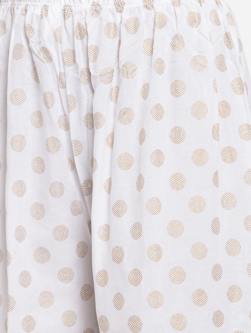 white printed flared palazzo - 17299670 - Standard Image - 4