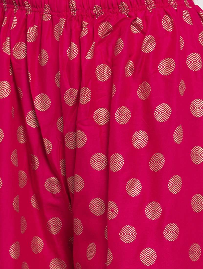pink foil print flared palazzo - 17299672 -  Standard Image - 4