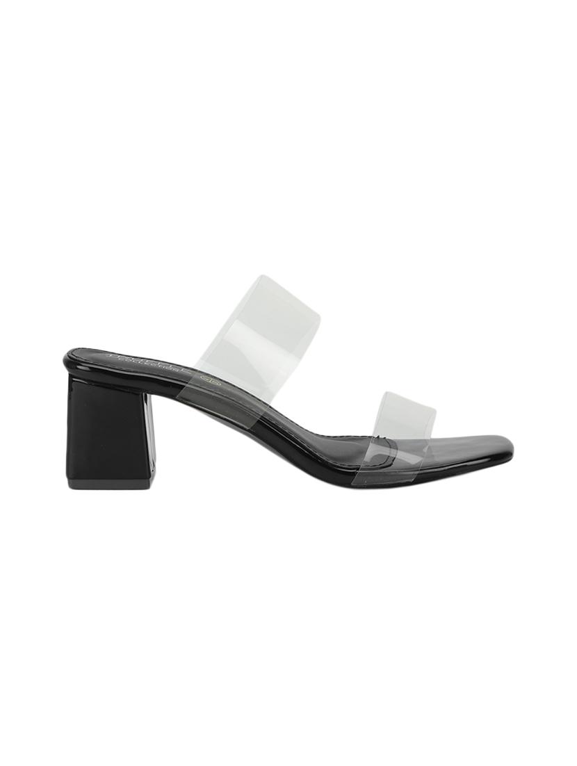 black pu mules sandals - 17300145 -  Standard Image - 1
