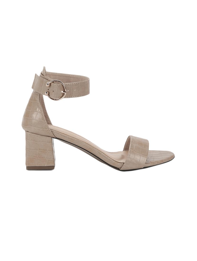 beige pu ankle strap sandals - 17300149 - Standard Image - 1