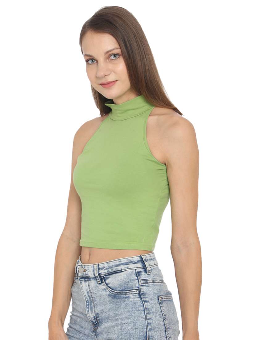 halter neck crop top  - 17300182 -  Standard Image - 1