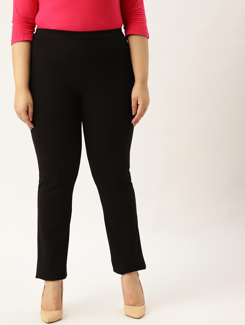 mid rise solid plus trousers  - 17300413 -  Zoom Image - 0