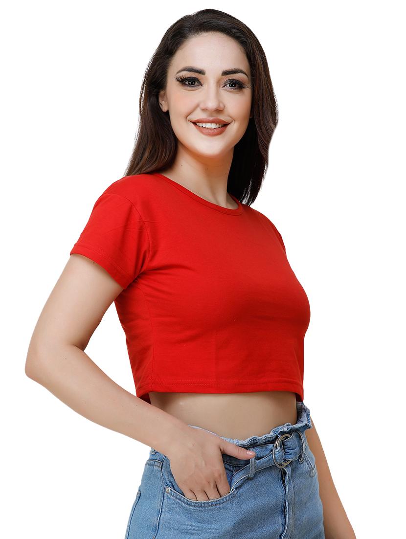 women's plain round neck t-shirt - 17300619 -  Standard Image - 1