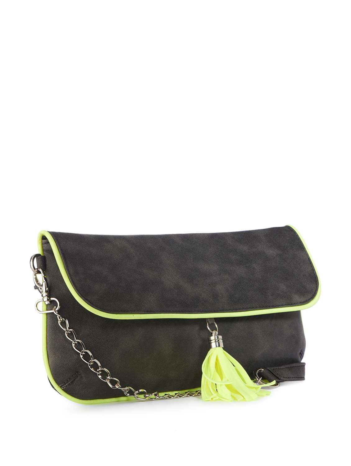 grey and neon green clutch - 17320 -  Standard Image - 1