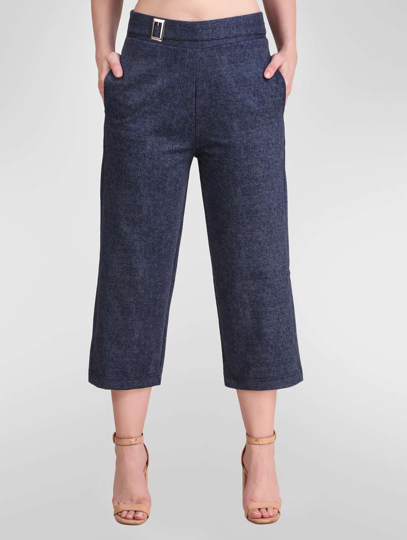 high rise belted cropped palazzo