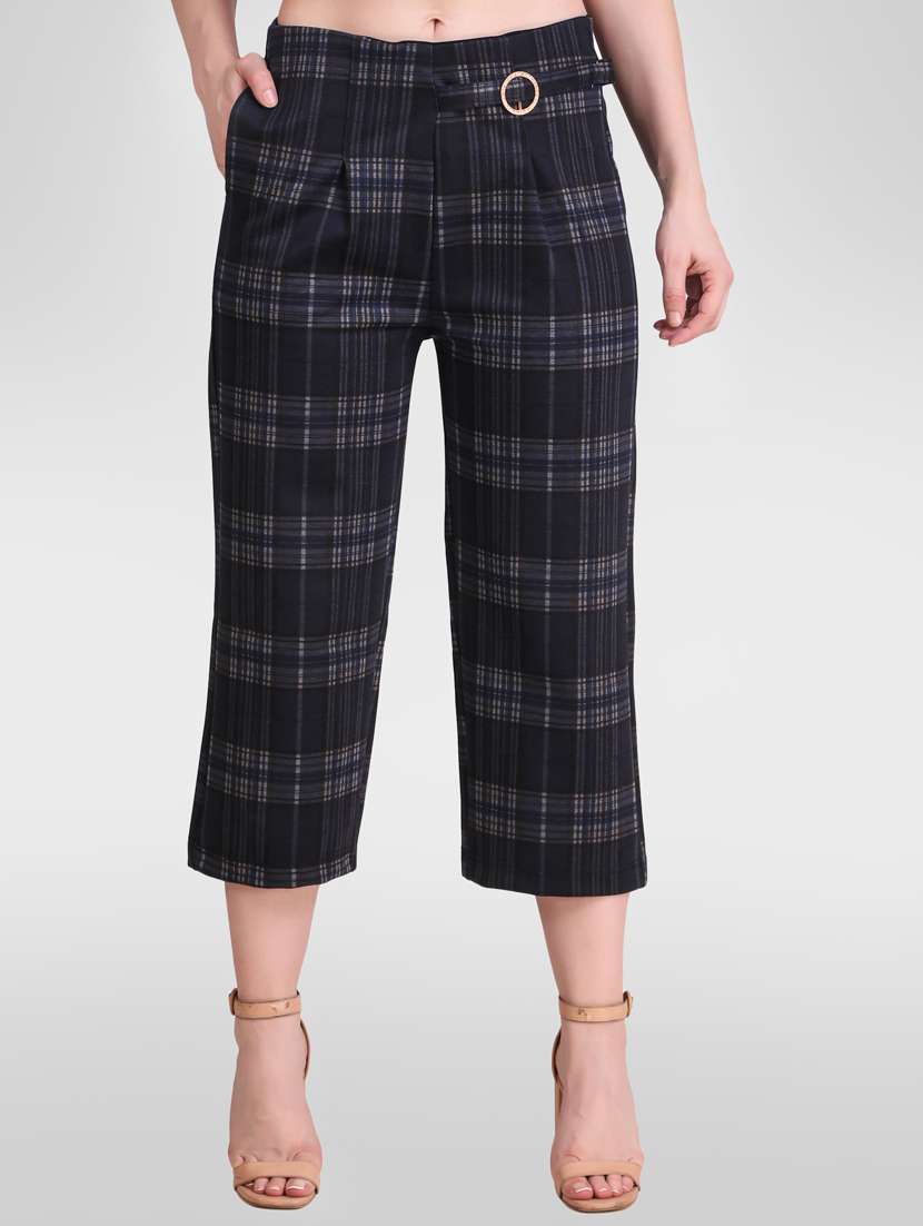 high rise belted cropped palazzo