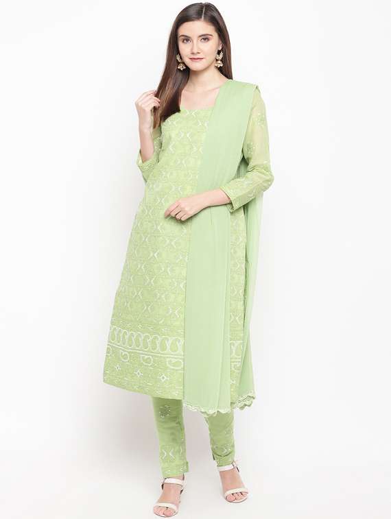 chikankari unstitched suit