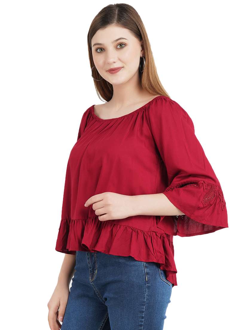 women's ruffle off shoulder top - 17325365 -  Standard Image - 1