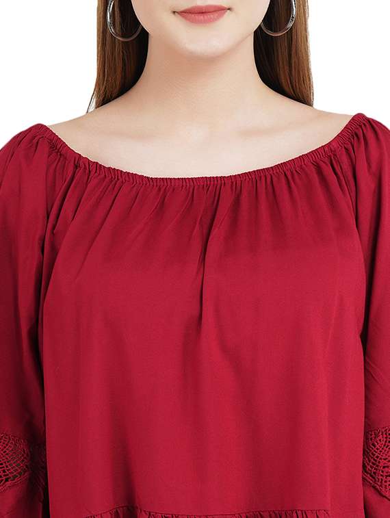 women's ruffle off shoulder top - 17325365 - Standard Image - 4