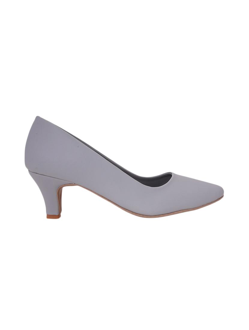 grey pu slip on pumps - 17326847 - Standard Image - 1