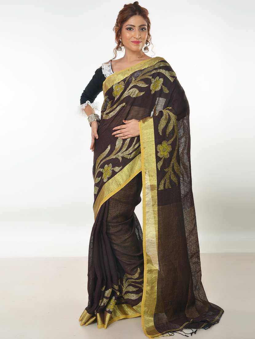 self design handloom saree