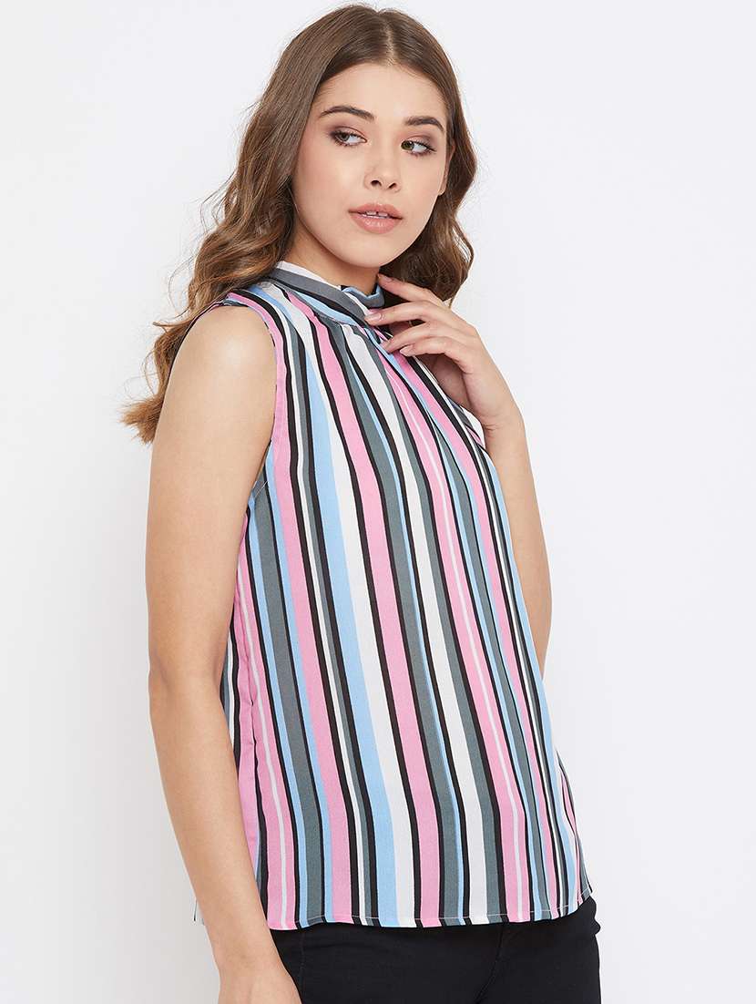 halter neck striped top  - 17327358 -  Standard Image - 1