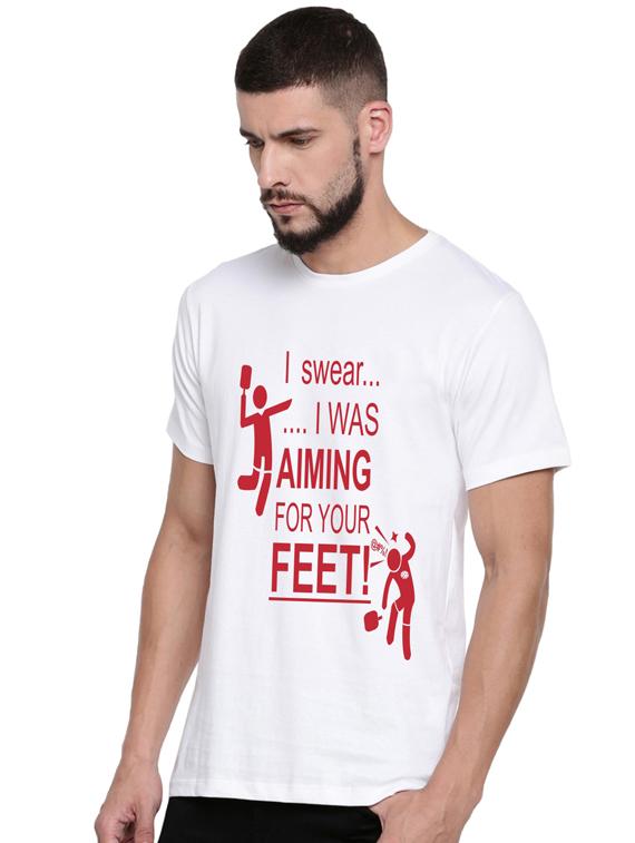 white front print t-shirt - 17327475 - Standard Image - 1