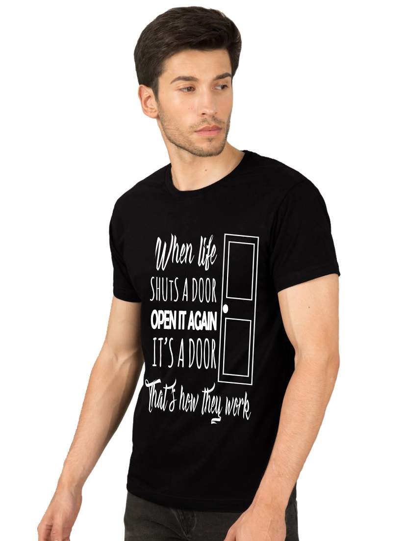 black front print t-shirt - 17327483 -  Standard Image - 1