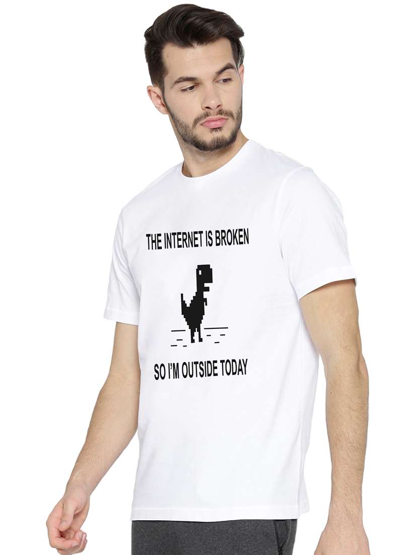 white front print t-shirt - 17327504 -  Standard Image - 1