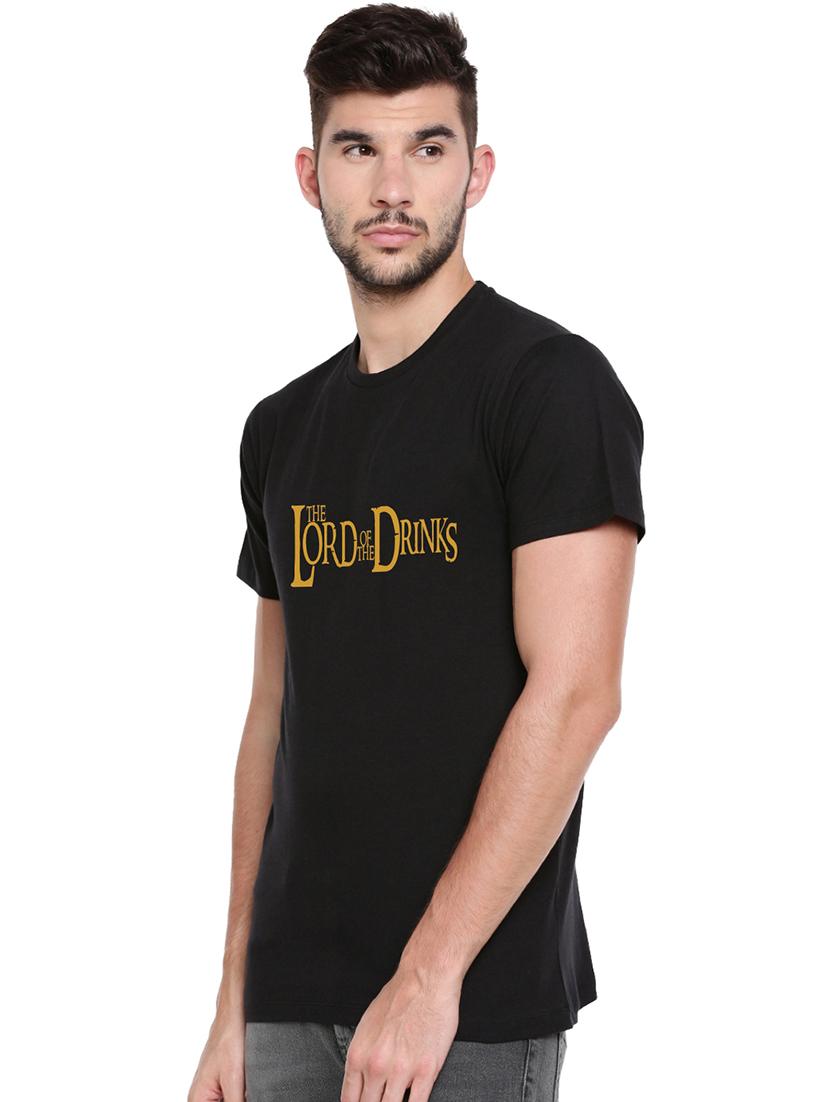 black chest print t-shirt - 17327508 - Standard Image - 1