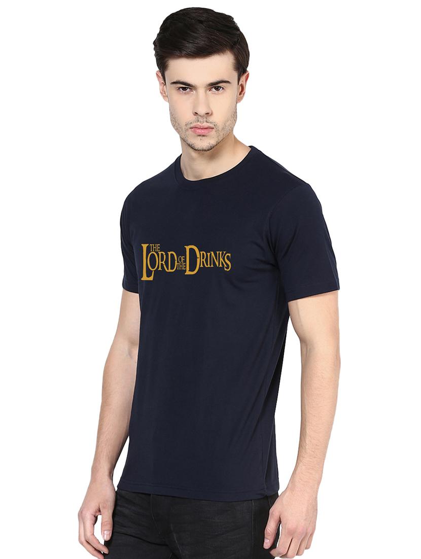 navy blue chest print t-shirt - 17327509 -  Standard Image - 1