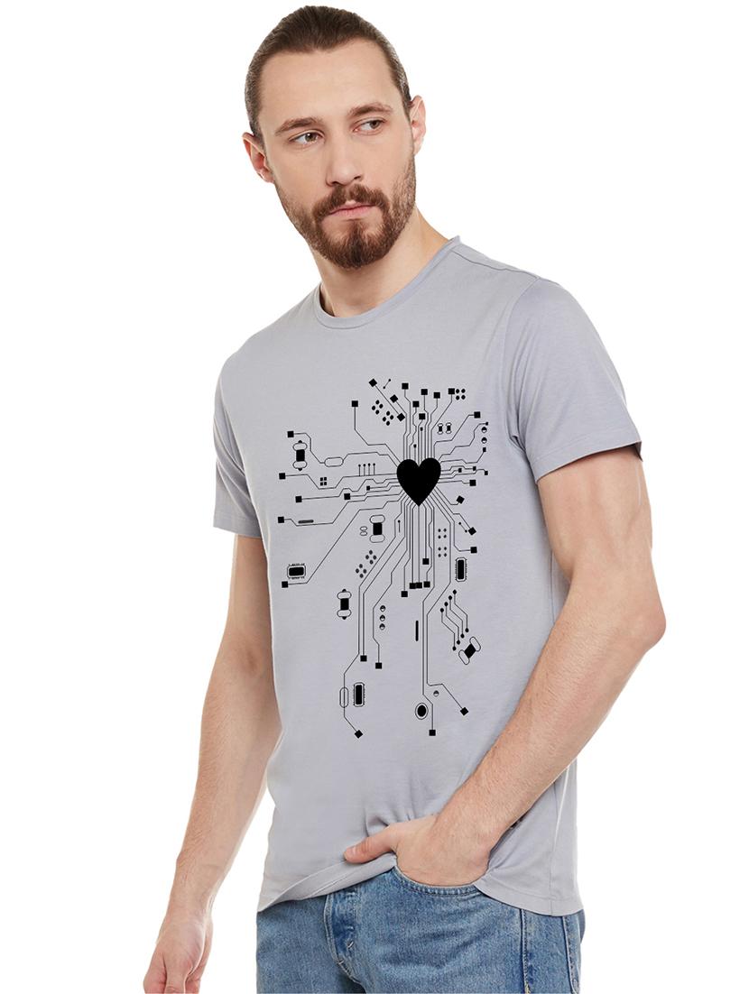 grey front print t-shirt - 17327514 - Standard Image - 1