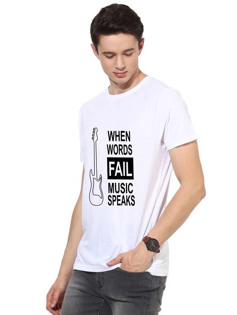 white front print t-shirt - 17327523 - Standard Image - 1