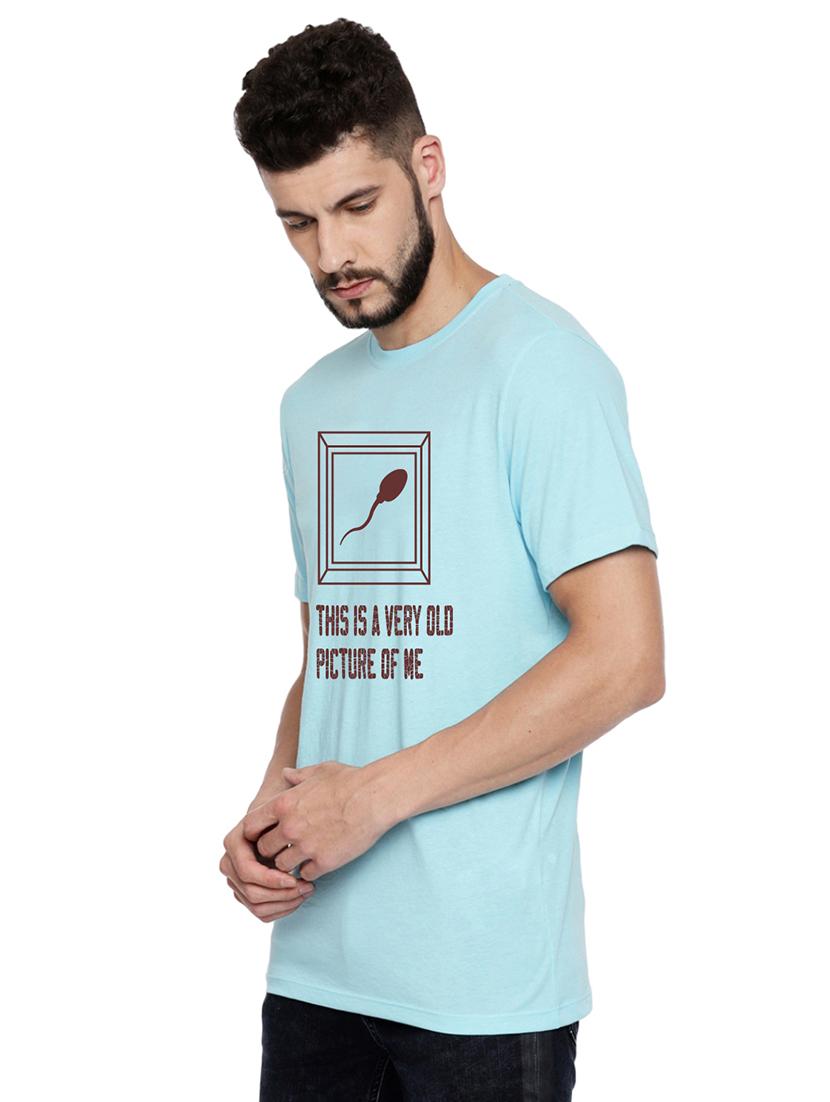 light blue front print t-shirt - 17327532 - Standard Image - 1