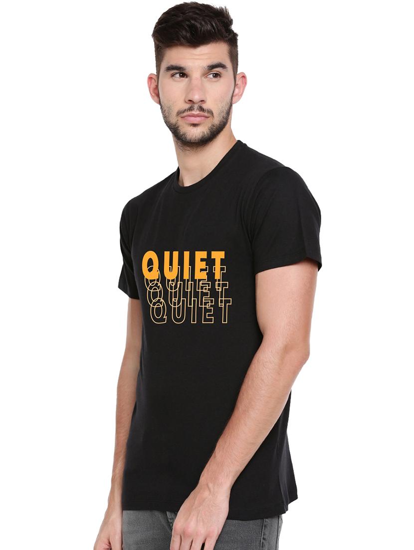 black chest print t-shirt - 17327536 - Standard Image - 1