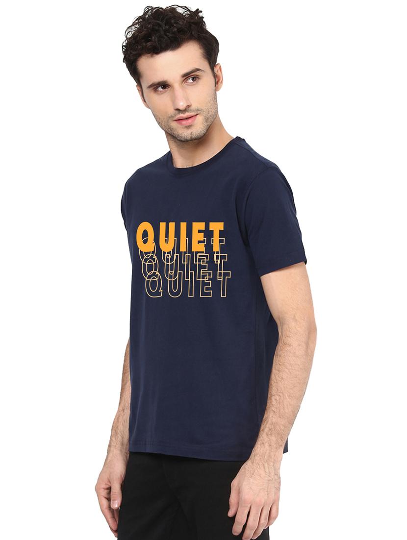 navy blue chest print t-shirt - 17327537 -  Standard Image - 1