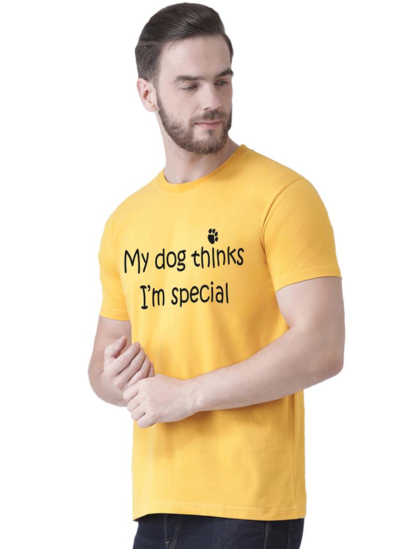 yellow chest print t-shirt - 17327542 - Standard Image - 1