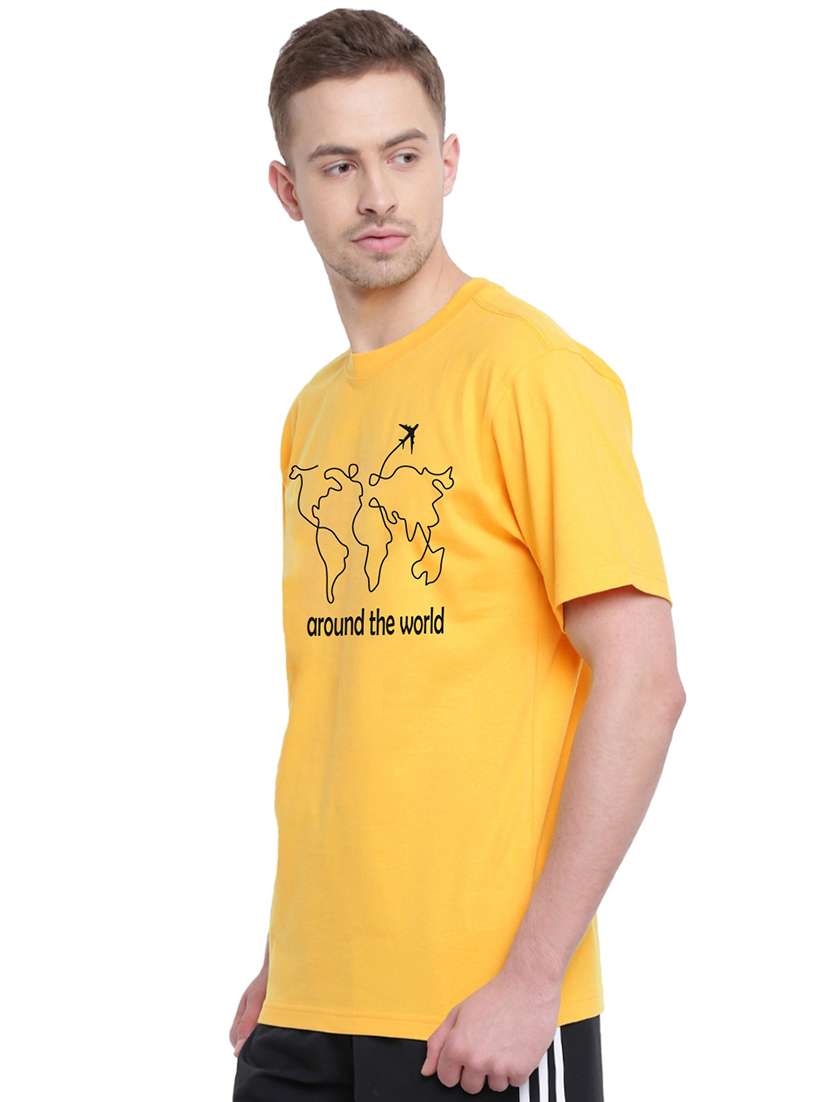 yellow chest print t-shirt - 17327558 - Standard Image - 1