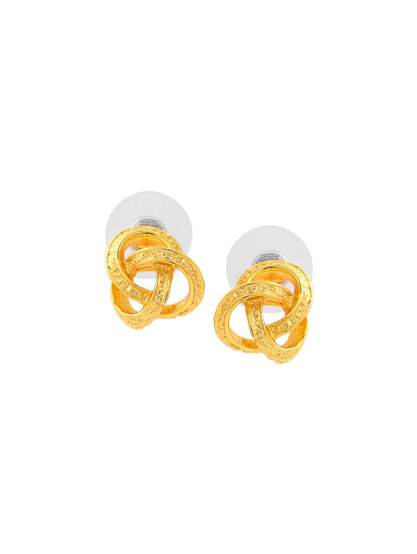gold metal studs earring - 17327579 - Standard Image - 1
