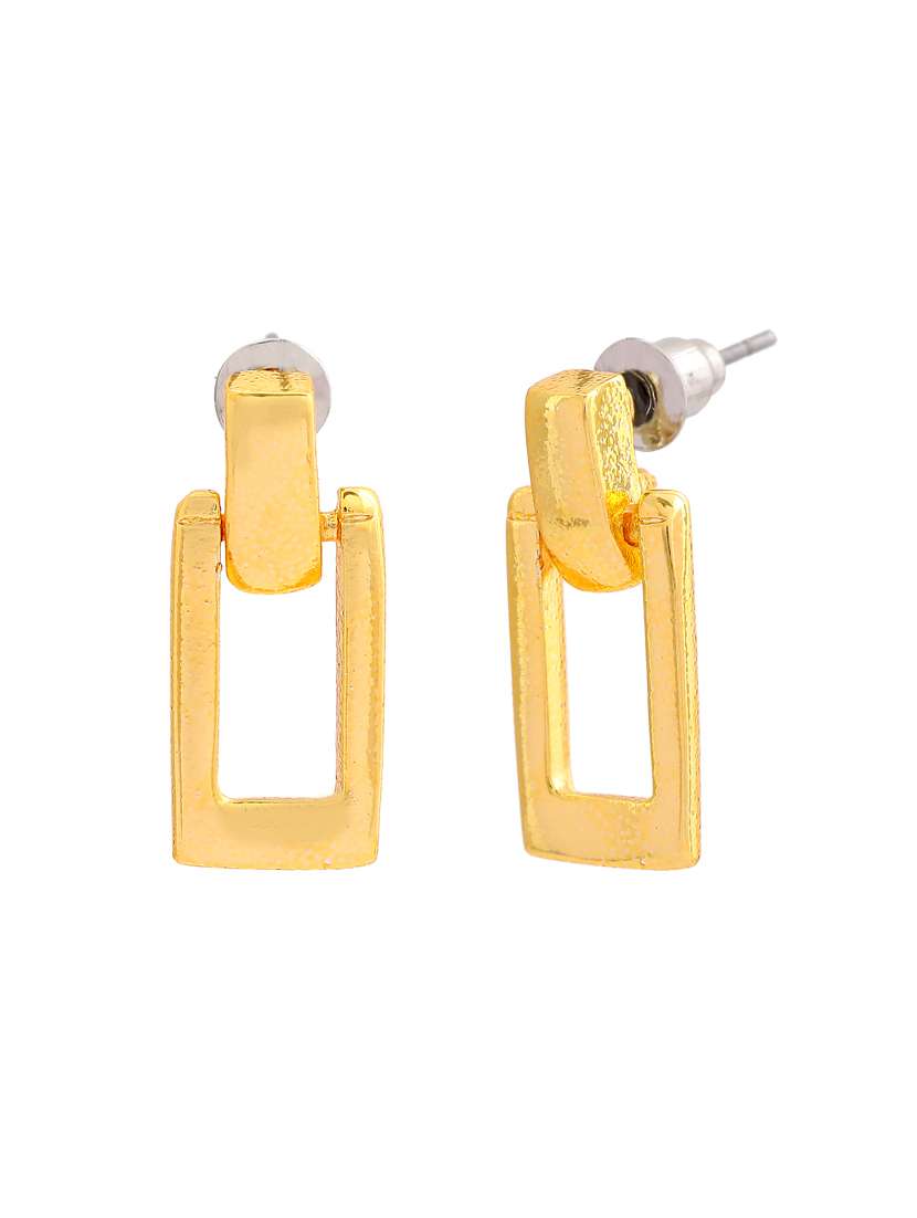gold metal drop earring - 17327580 - Standard Image - 1