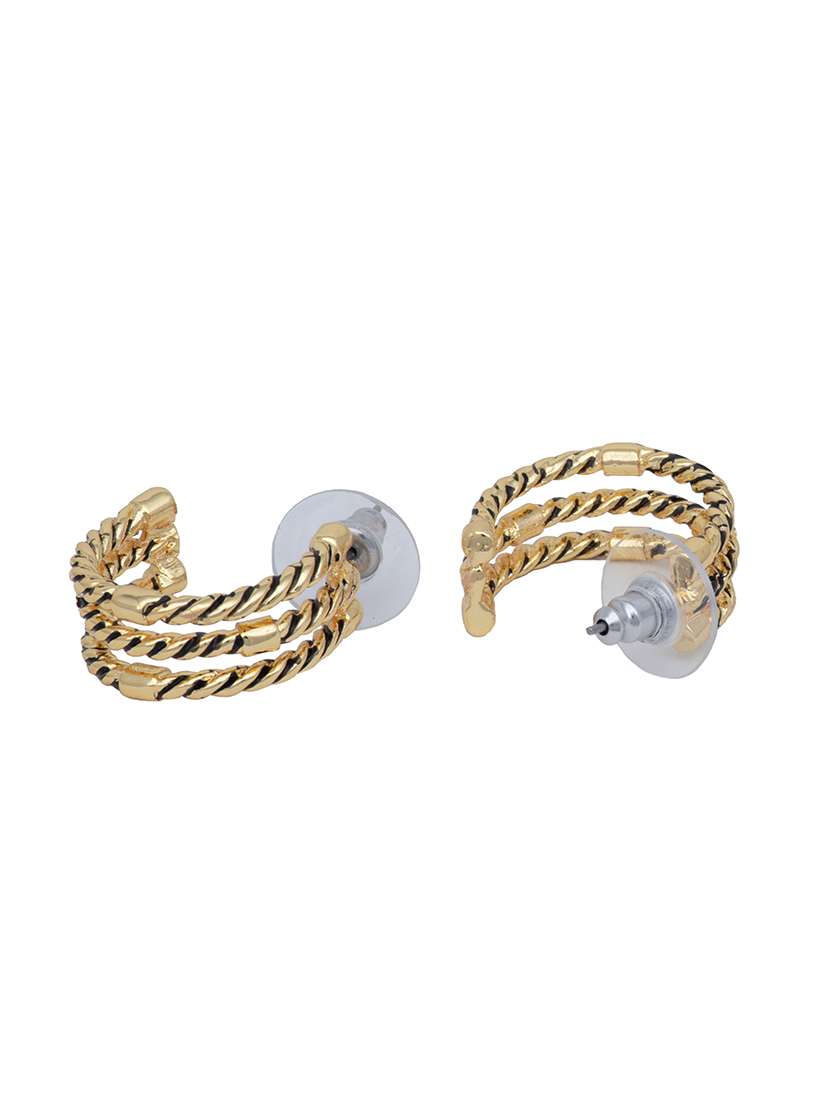 gold metal hoop earring - 17327583 -  Standard Image - 1