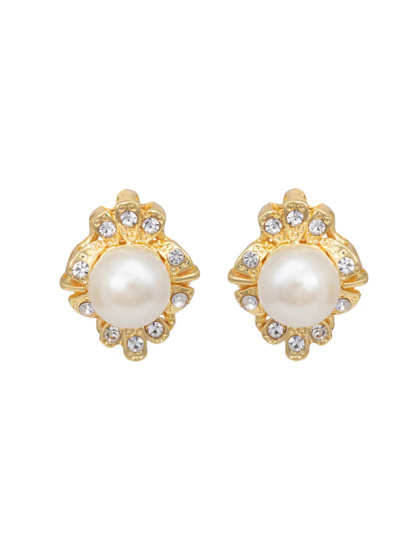 gold metal studs earring - 17327588 -  Standard Image - 1