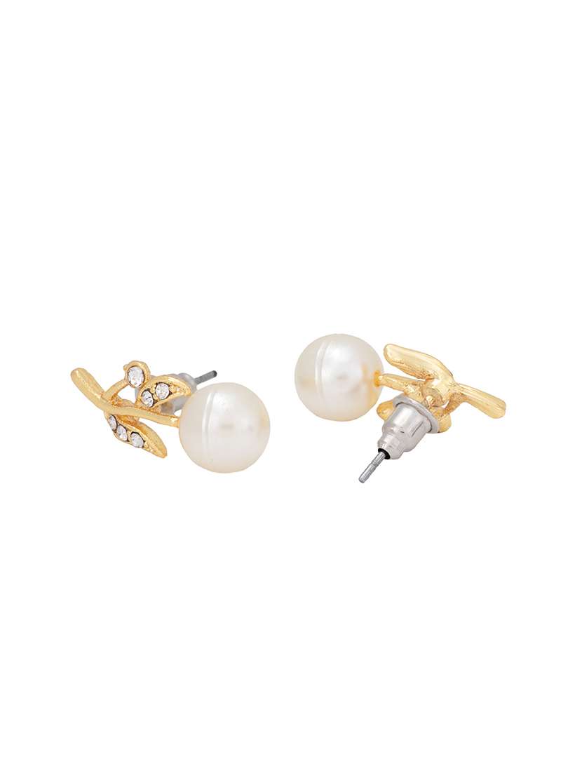 white metal studs earring - 17327590 -  Standard Image - 1