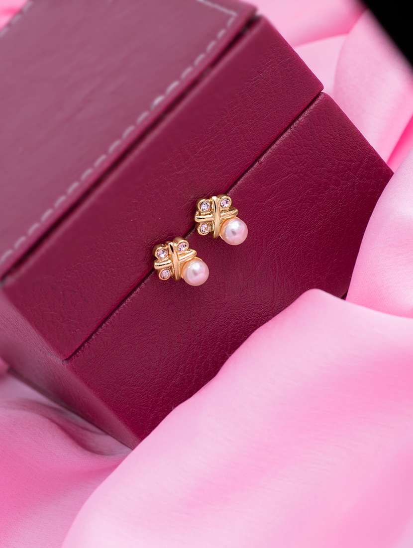 white metal studs earring