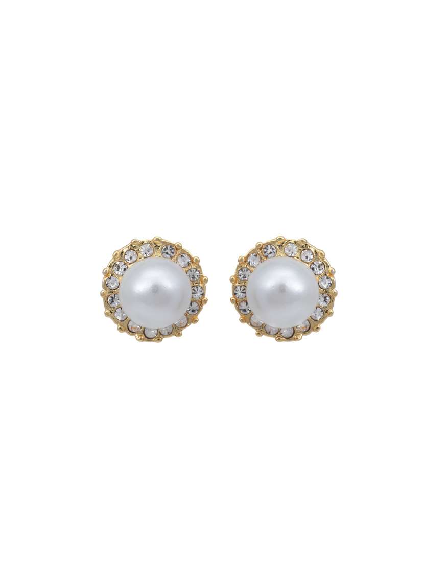 white metal studs earring - 17327594 -  Standard Image - 1