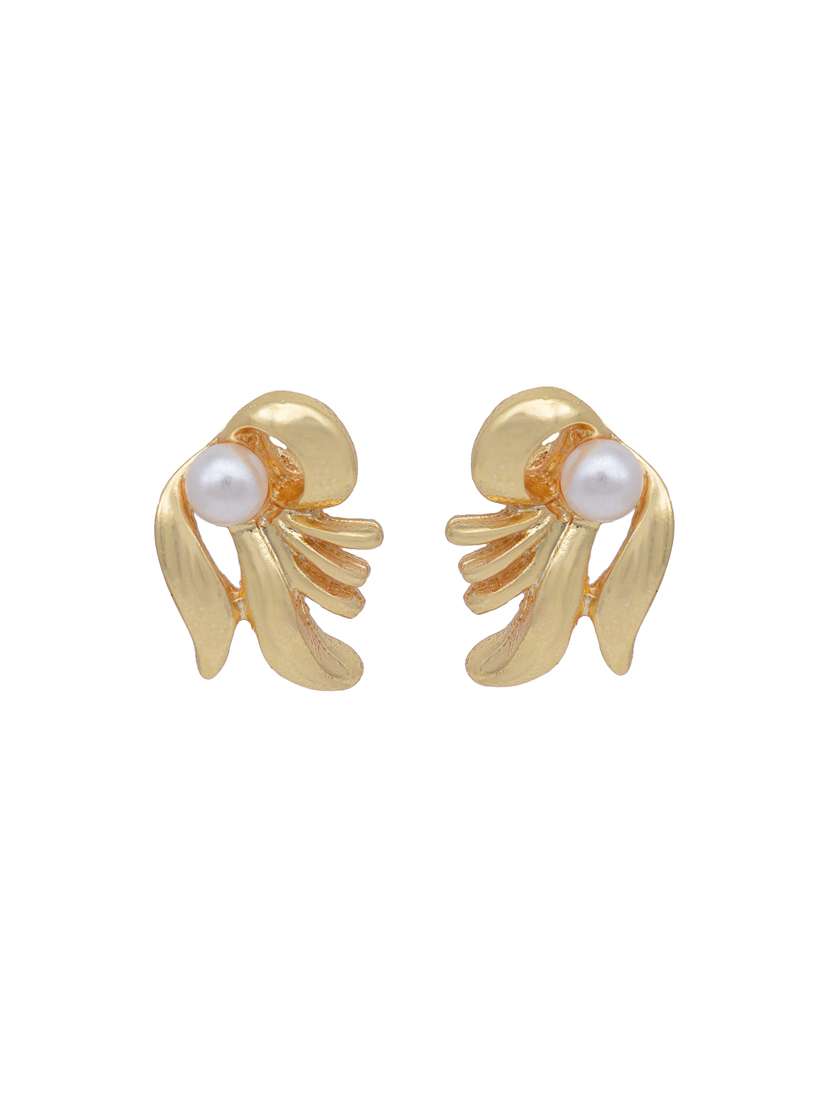 white metal studs earring - 17327601 - Standard Image - 1