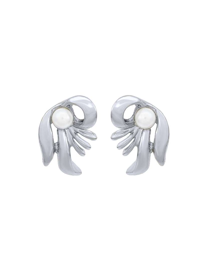 white metal studs earring - 17327602 -  Standard Image - 1