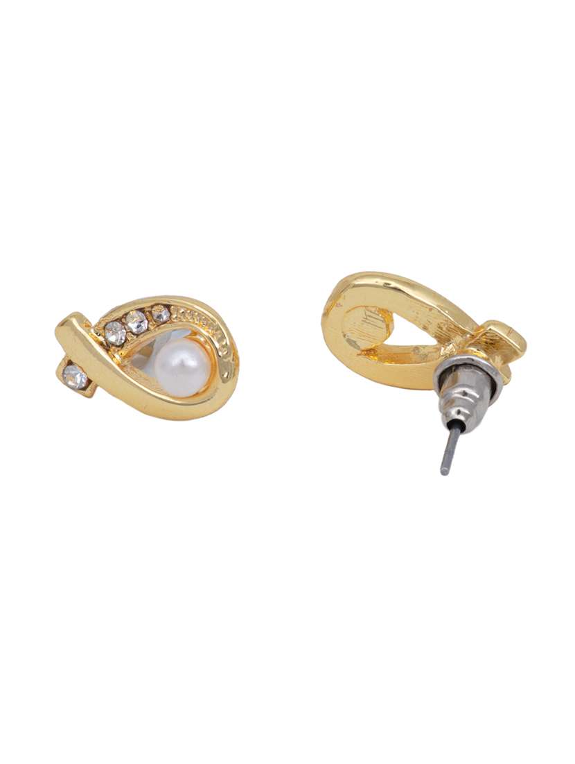 white metal studs earring - 17327606 - Standard Image - 1