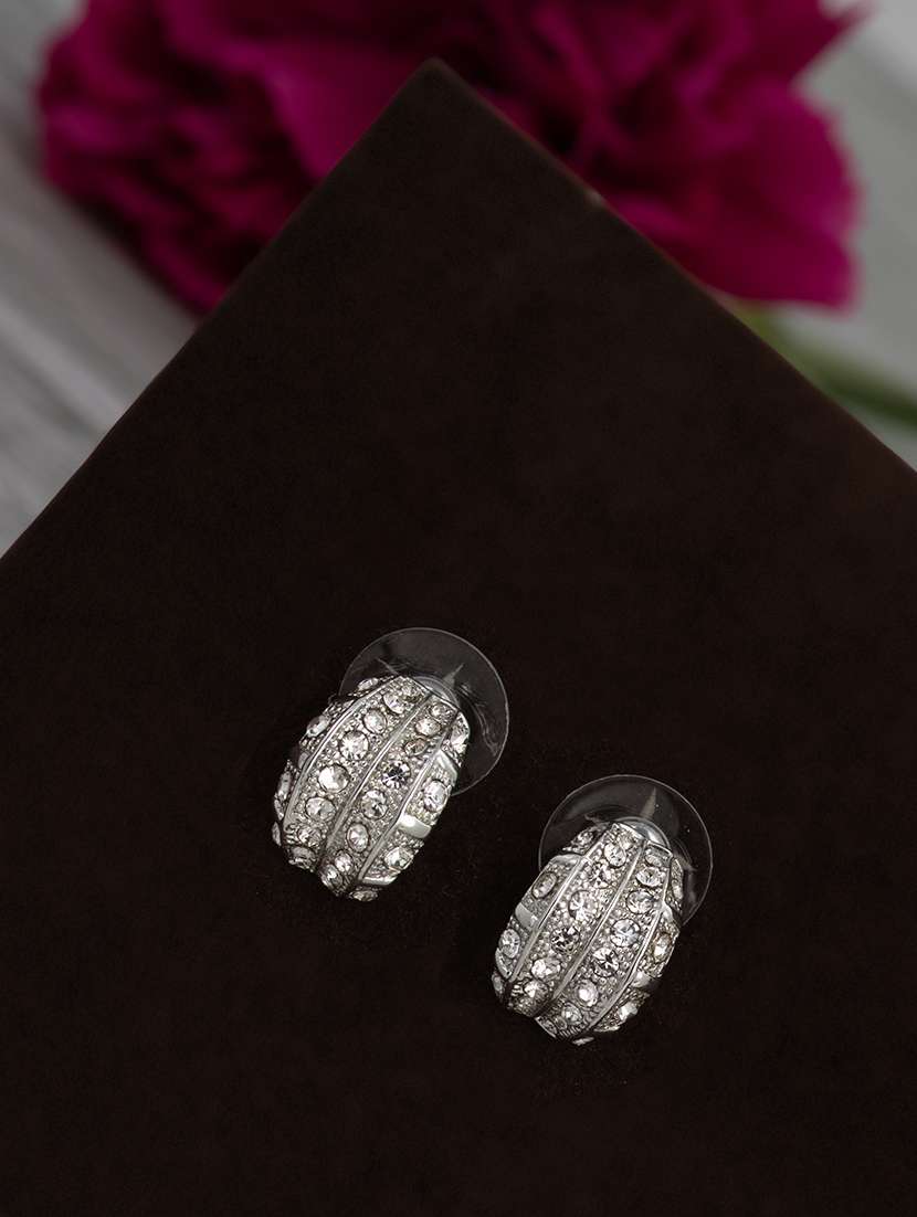 white metal studs earring