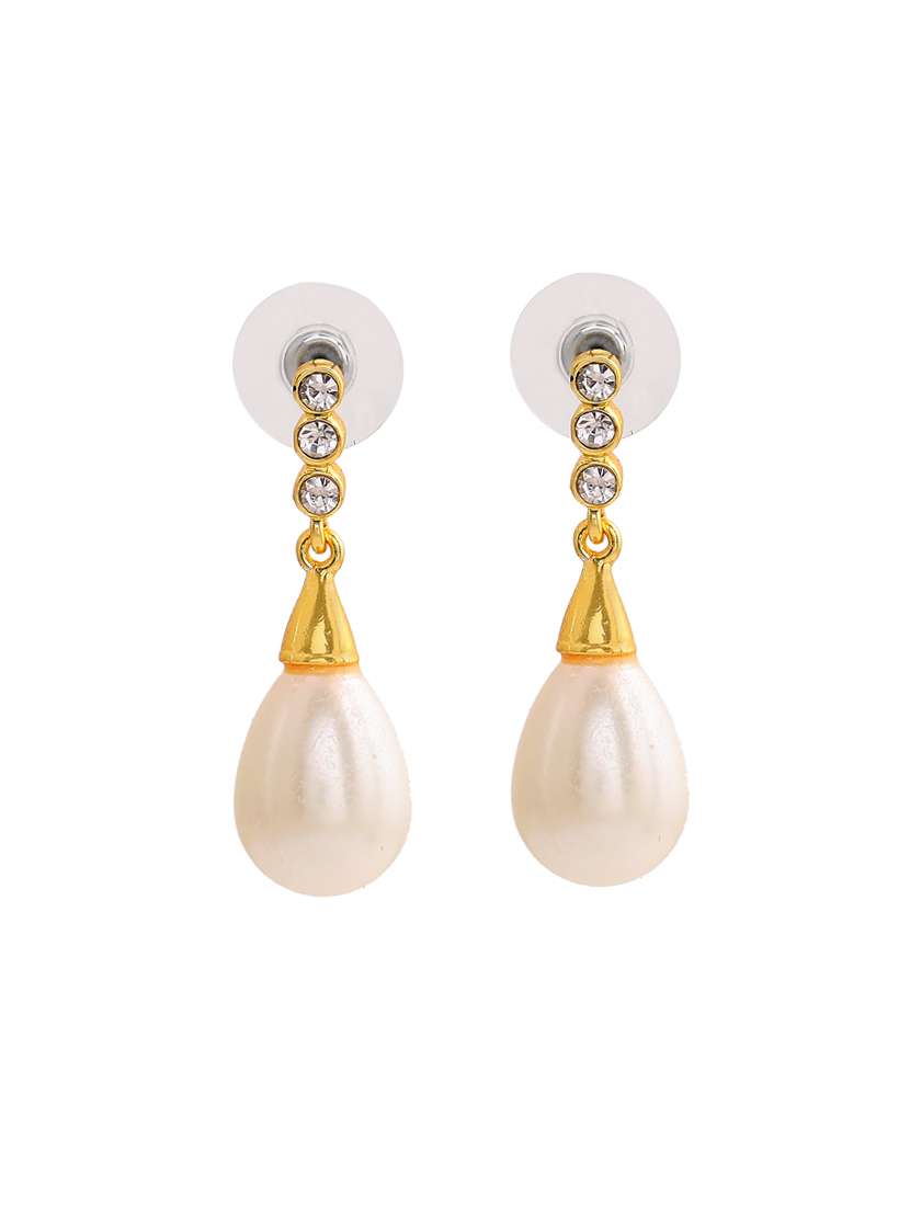 white metal drop earring - 17327638 -  Standard Image - 1