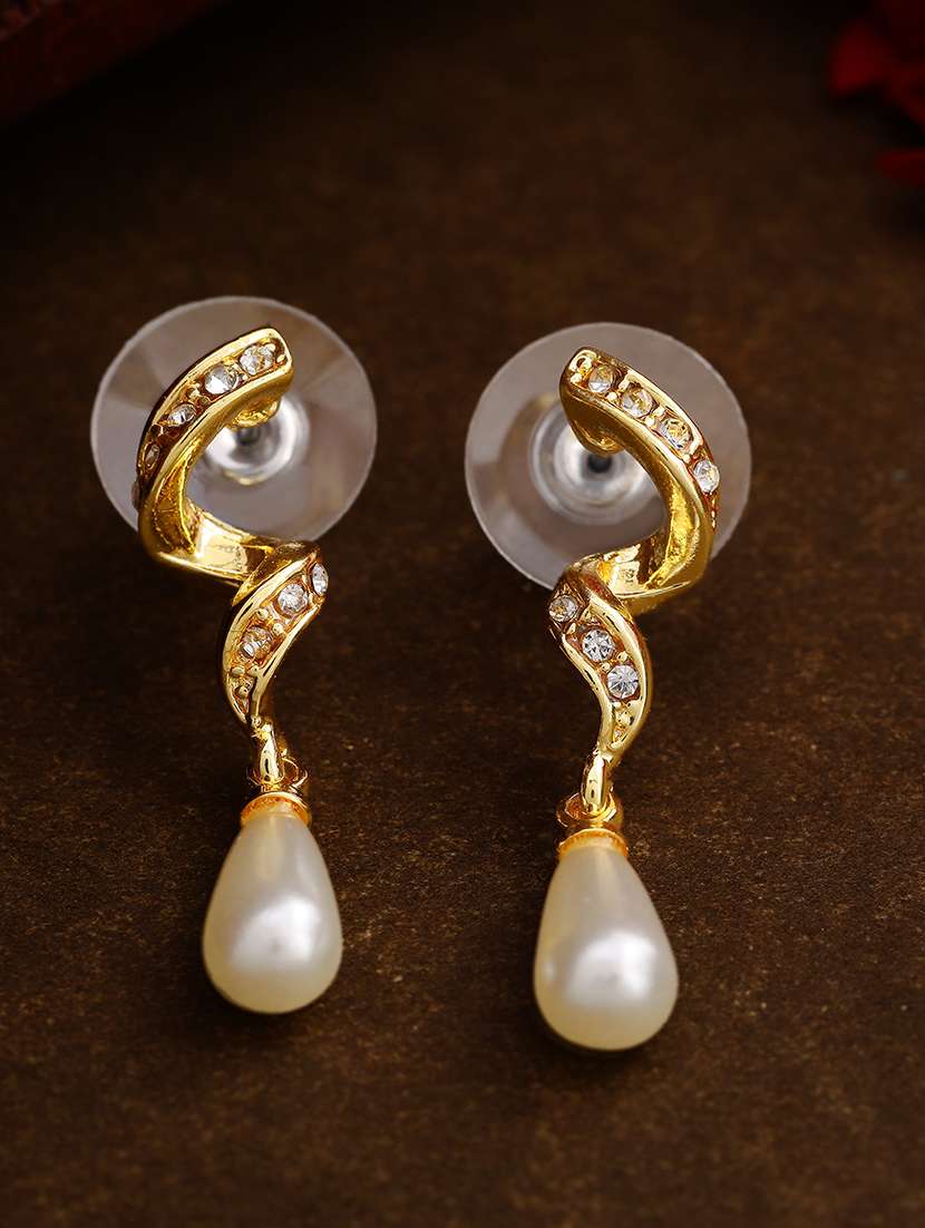 white metal drop earring