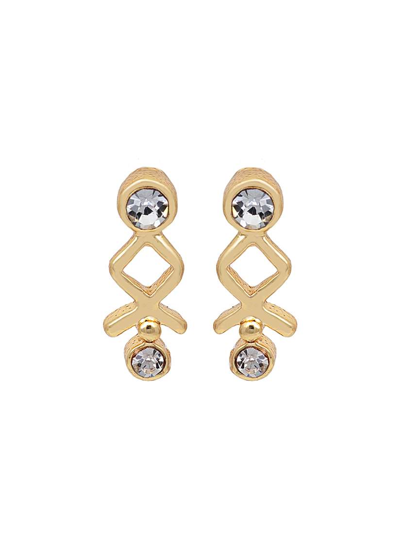 gold metal drop earring - 17327646 - Standard Image - 1