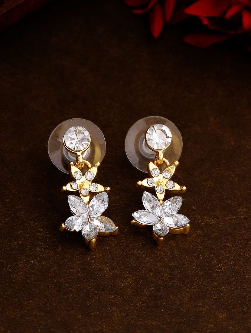 silver metal drop earring