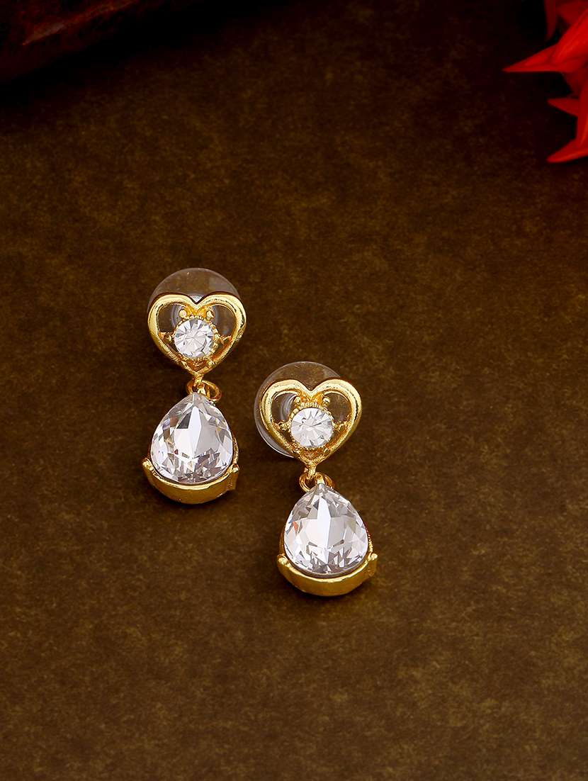 silver metal drop earring