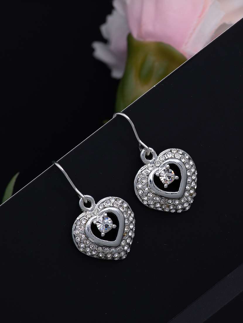 silver  metal drop earring