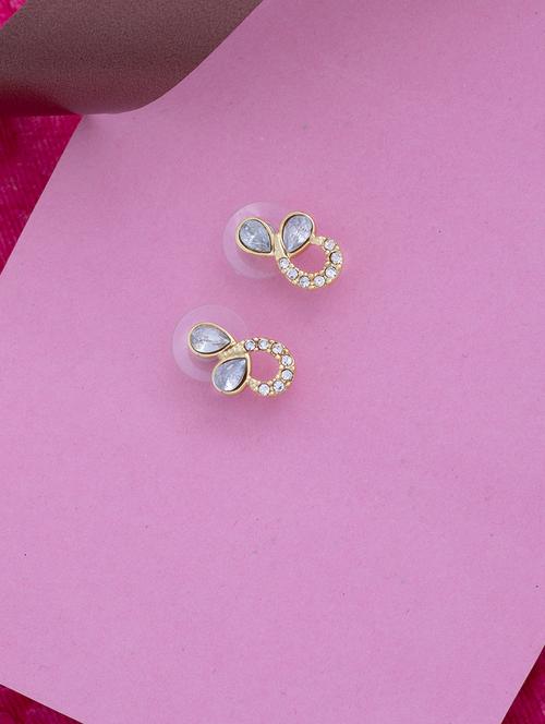 gold metal studs earring - 17327671 - Standard Image - 0