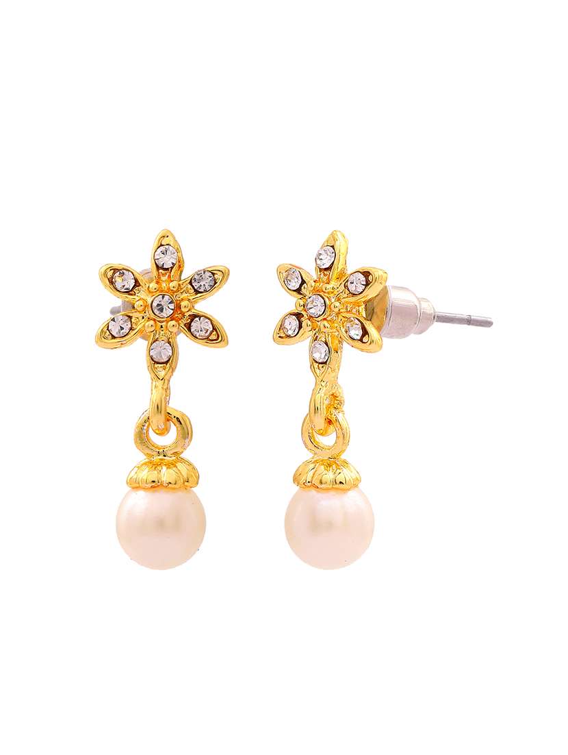 white metal drop earring - 17327677 -  Standard Image - 1