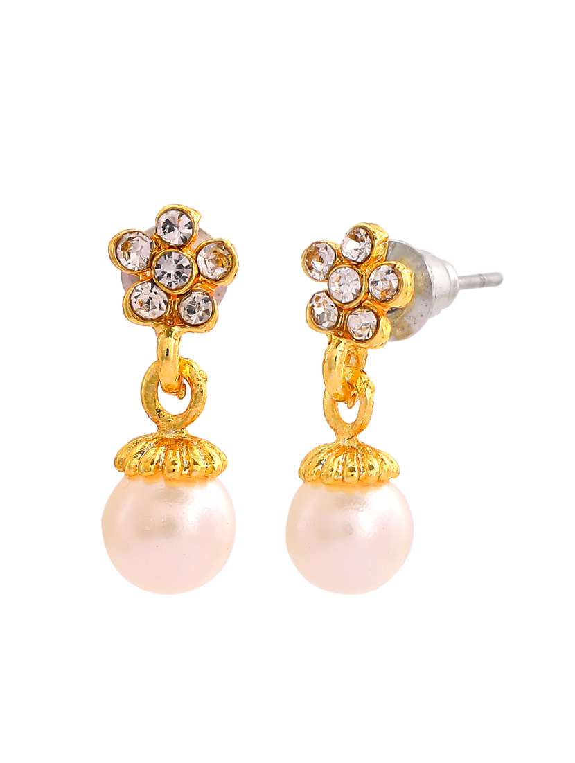 white metal drop earring - 17327678 -  Standard Image - 1